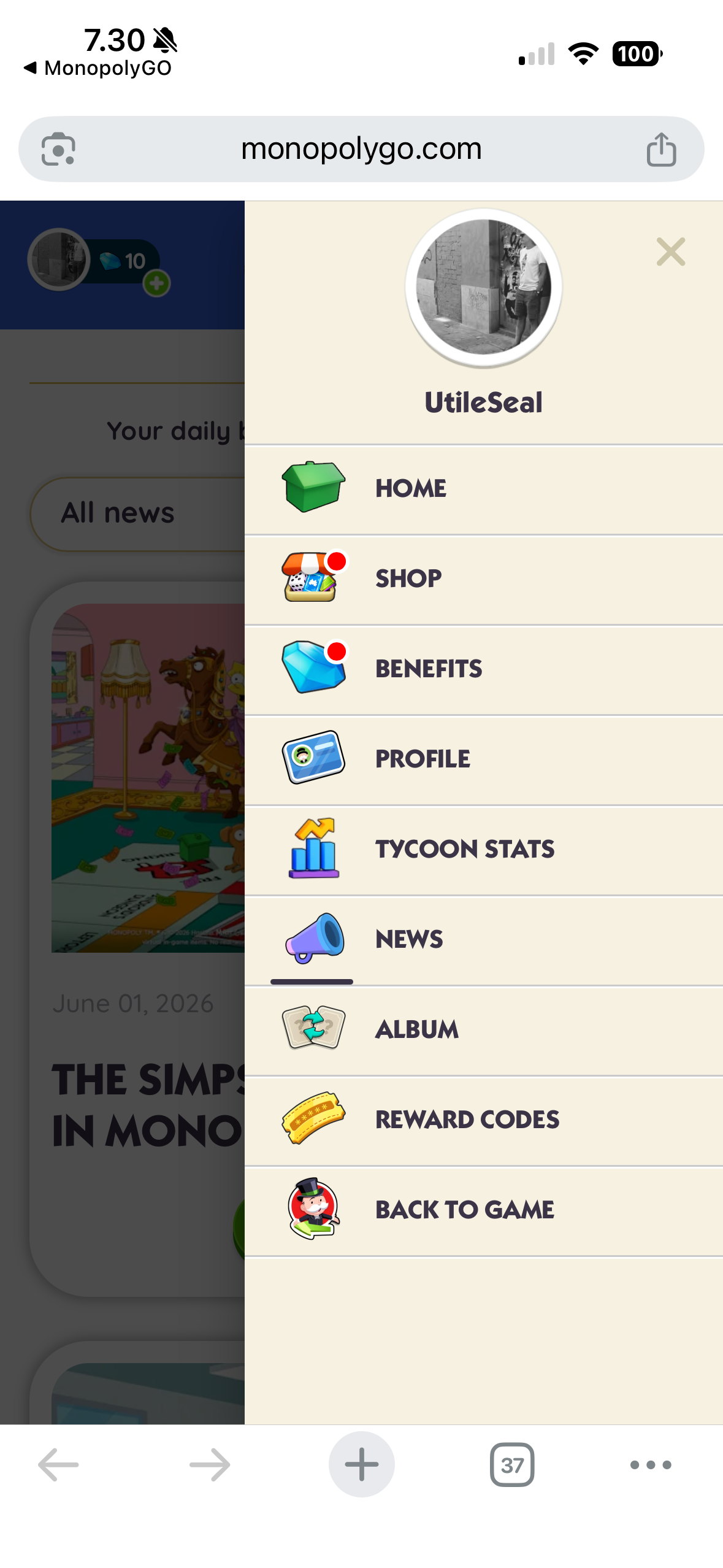 The red dots guide you to "something new"