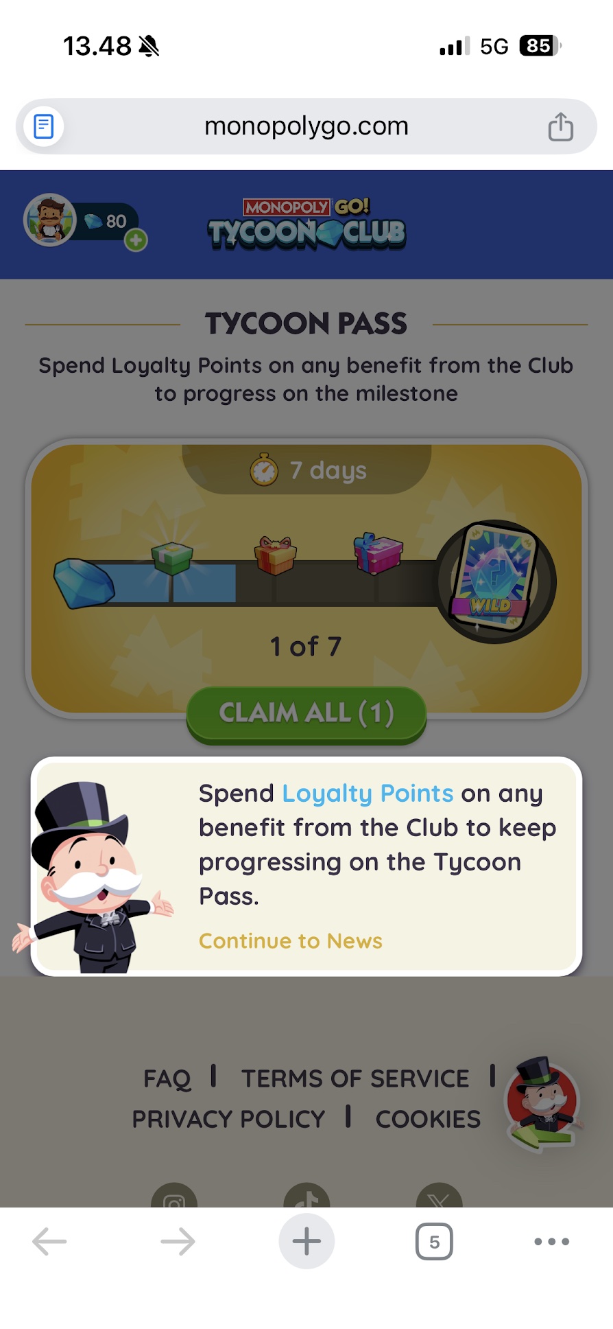 Tycoon Club onboarding
